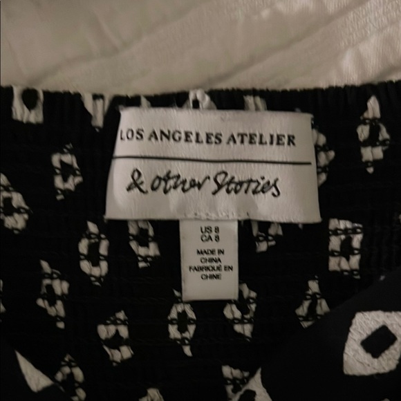 & Other Stories Black and White Long Sleeve Dress - Picture 2 of 2